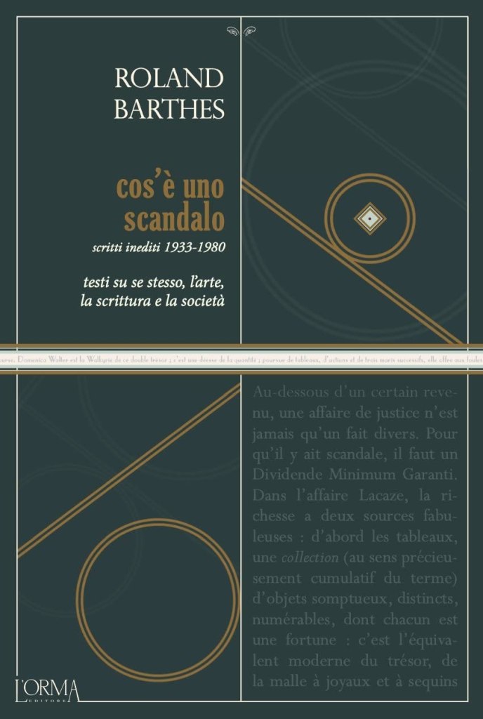 Cos'è uno scandalo. Testi su se stesso, l'arte, la scrittura e la società. Scritti inediti 1933-1980 di Roland Barthes